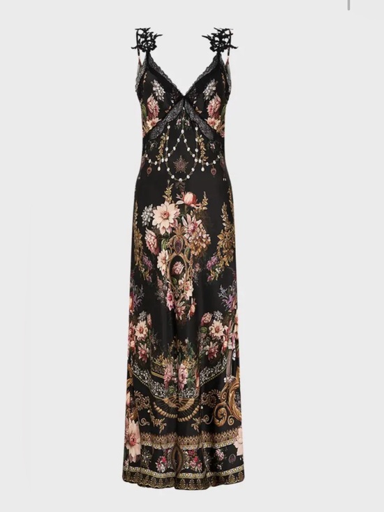 Camilla Dresses & Skirts - Camilla Bias Silk V-Neck Maxi Slip Dress
